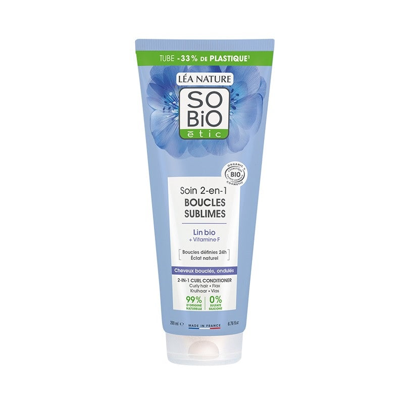 Acondicionador rizos 2 en1 lino Bio & vitamina F SO’BiO NaturaBio
