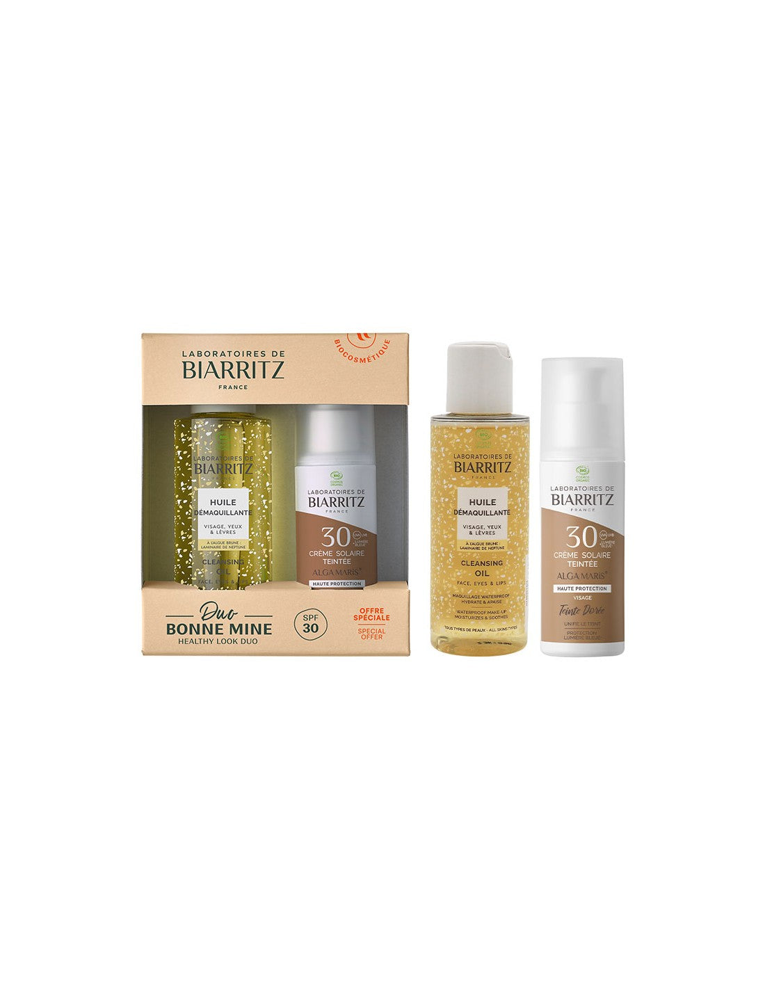 Caja Dúo Brillo Saludable SPF30 Dorado Laboratoires Biarritz