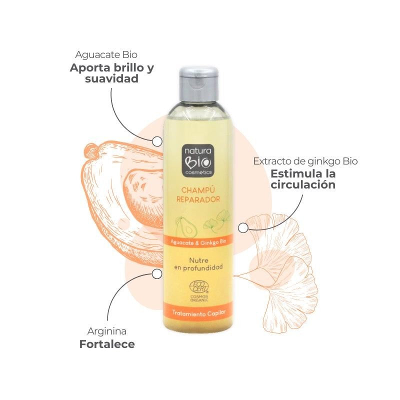 Champú Natural Reparador Aguacate y Ginkgo Bio NaturaBIO