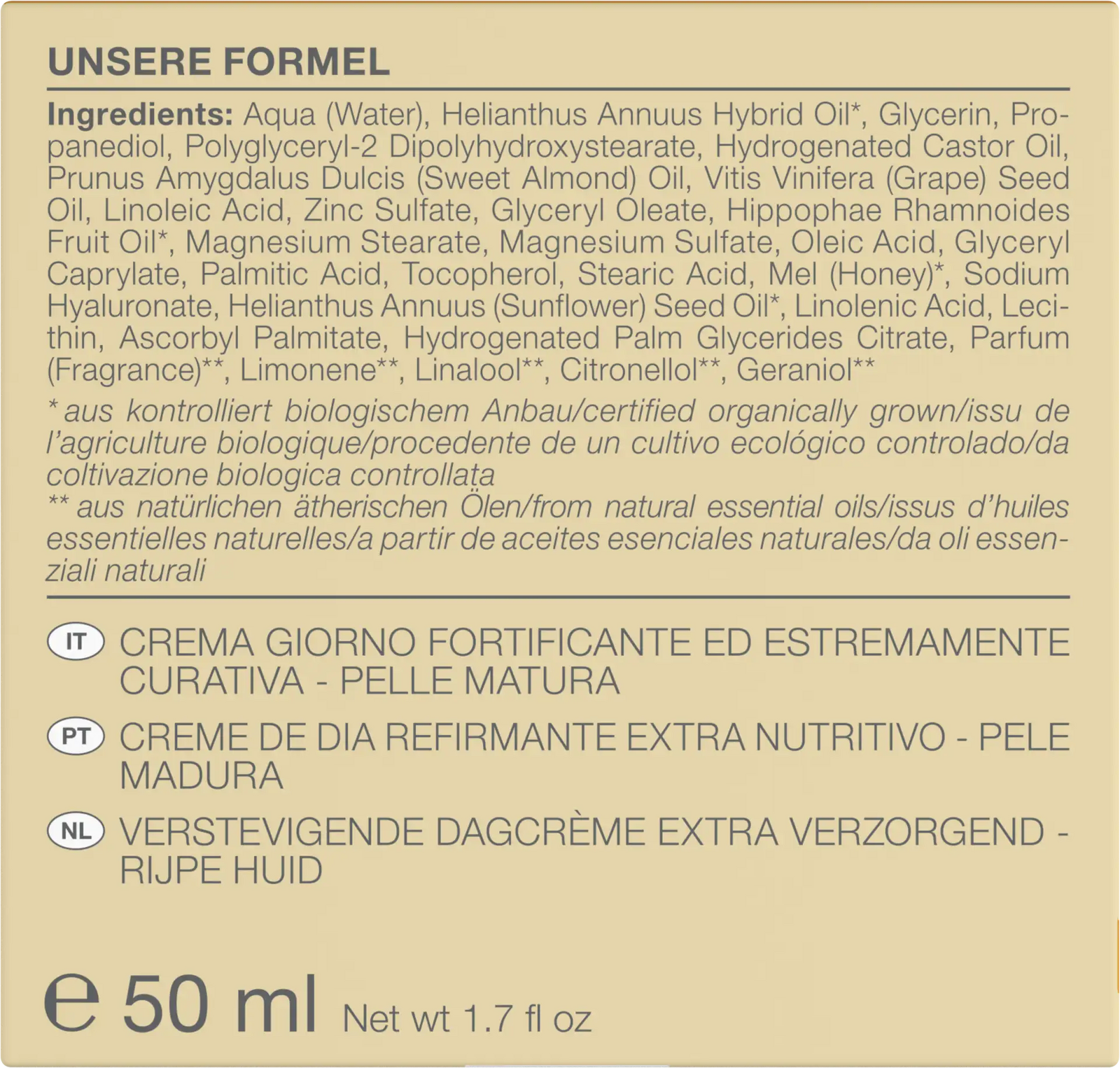 Crema de Día Reafirmante Ultra Nutritiva Age Protection Logona
