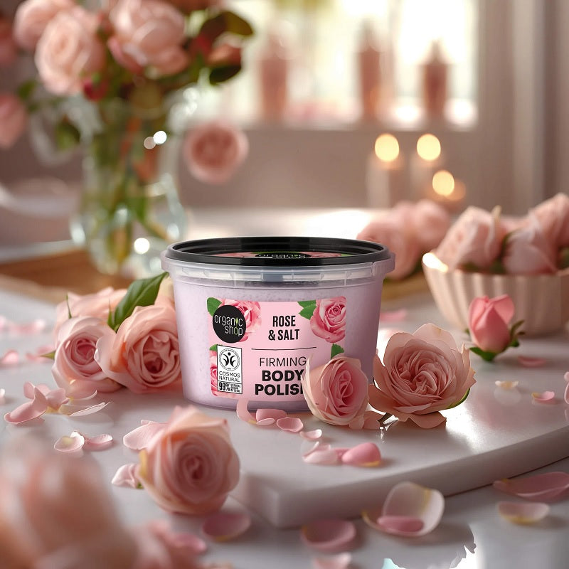 Exfoliante Corporal Reafirmante de Rosa Organic Shop
