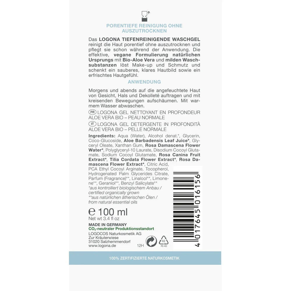 Gel Limpiador Facial Aloe Vera Logona