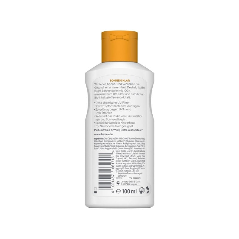 Loción Solar Natural Sensitive Niños SPF 50+ Lavera