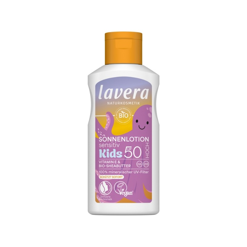 Loción Solar Natural Sensitive Niños SPF 50+ Lavera
