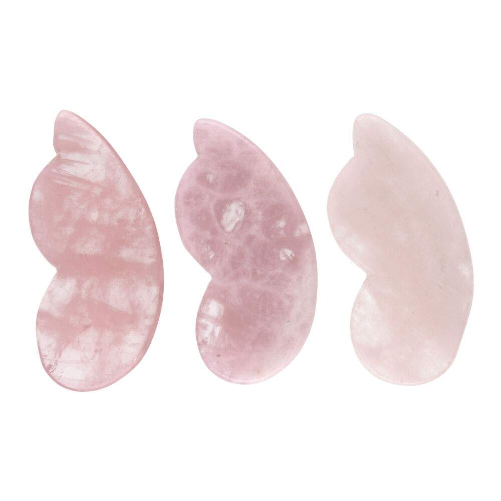Masajeador Gua Sha Cuarzo Rosa Calabaza