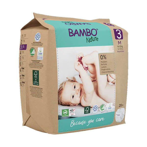 Pañales Ecológicos Bambo Nature 4 a 8 kg