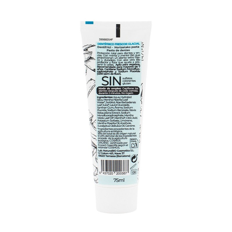 Pasta de Dientes Frescor Glacial Mentol y Aloe NaturaBio