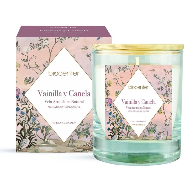 Vela Natural de Cera de Soja - Vainilla y Canela Biocenter