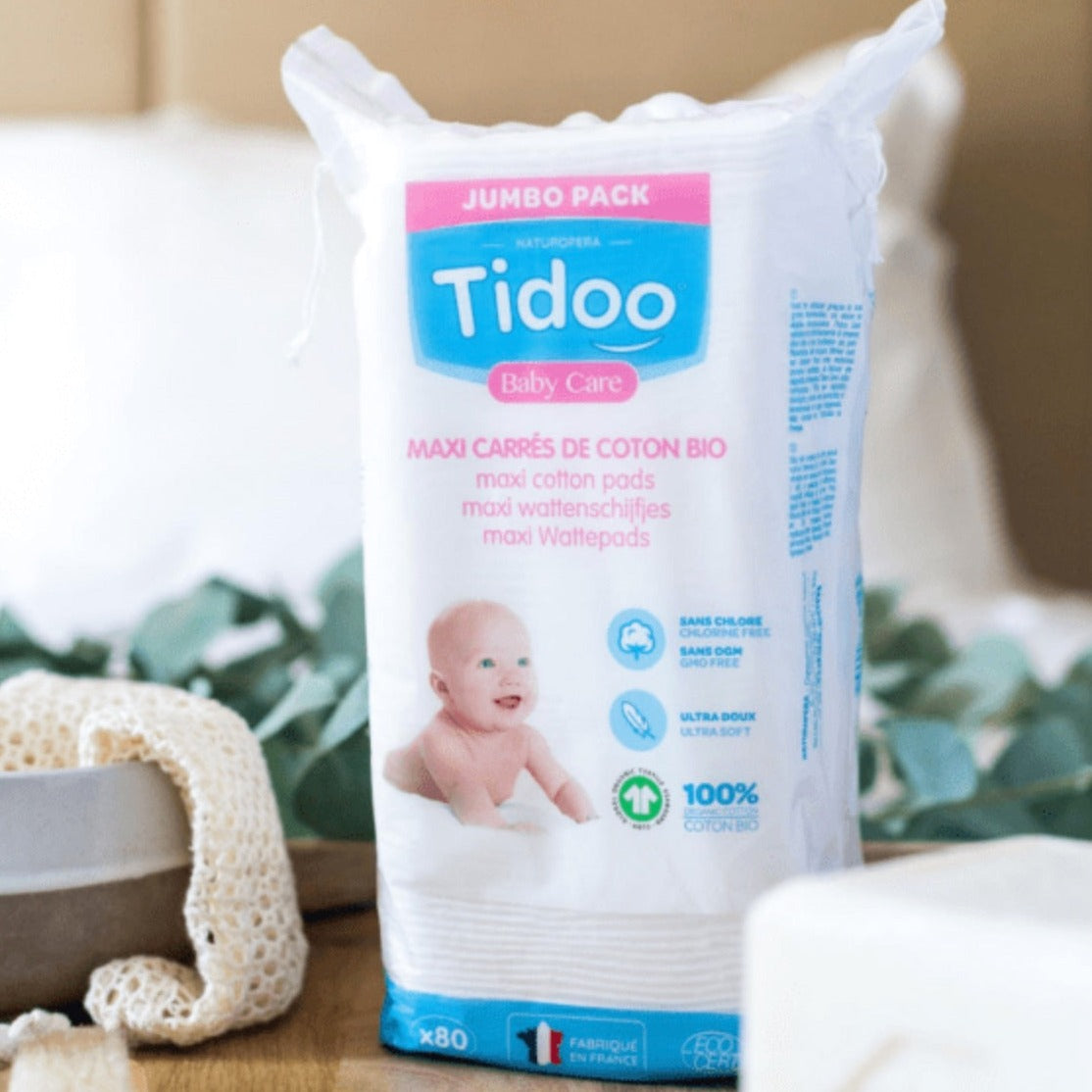 Maxi-Cuadrados de Algodón 100% Orgánico Tidoo