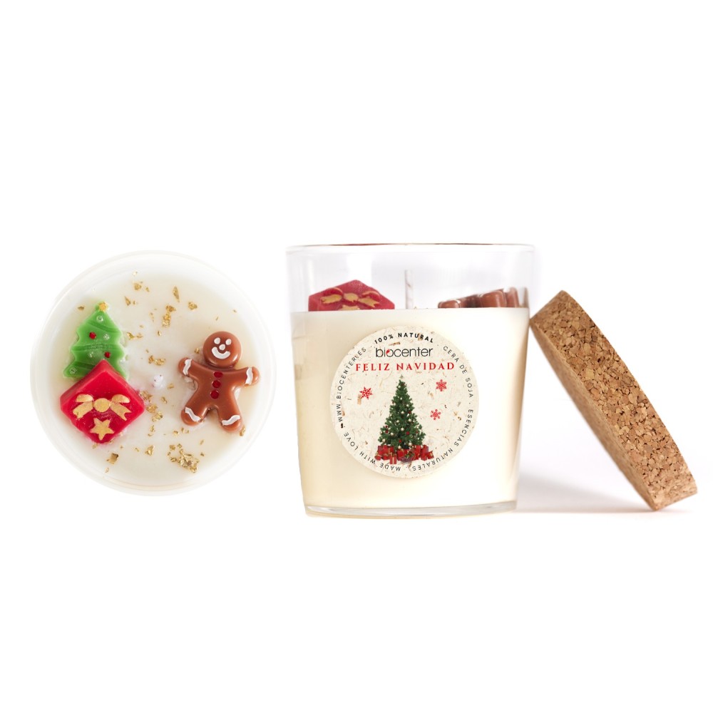 Vela Natural de Cera de Soja Feliz Navidad Biocenter