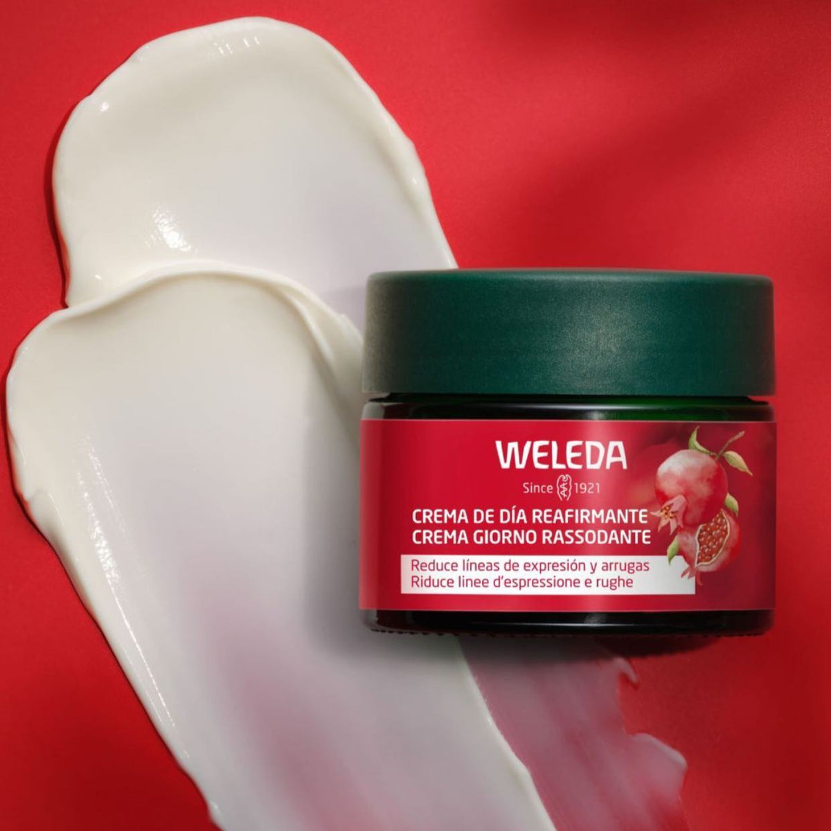 Crema de Día Reafirmante de Granada y Péptidos de Maca Weleda
