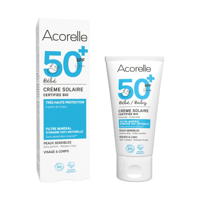 Crema Solar Bebé SPF 50+ Sin Perfume Acorelle
