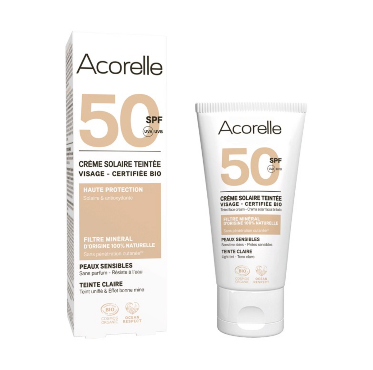 Crema Facial Tono Claro SPF 50 Acorelle