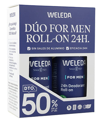 Duplo Desodorante Roll-On Hombre 24h Weleda