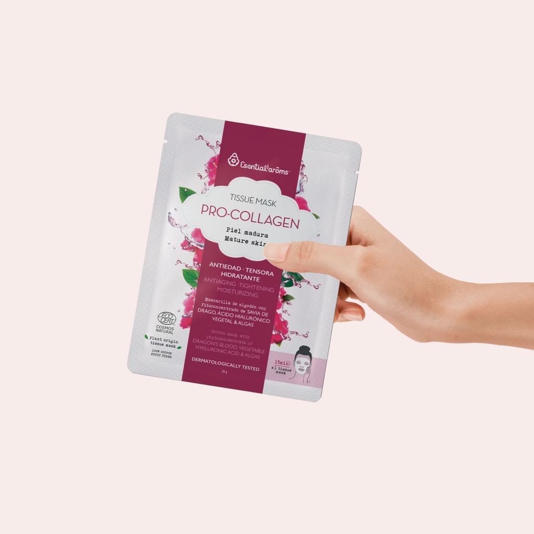 Mascarilla Facial Tela Pro-Collagen Esential Aroms