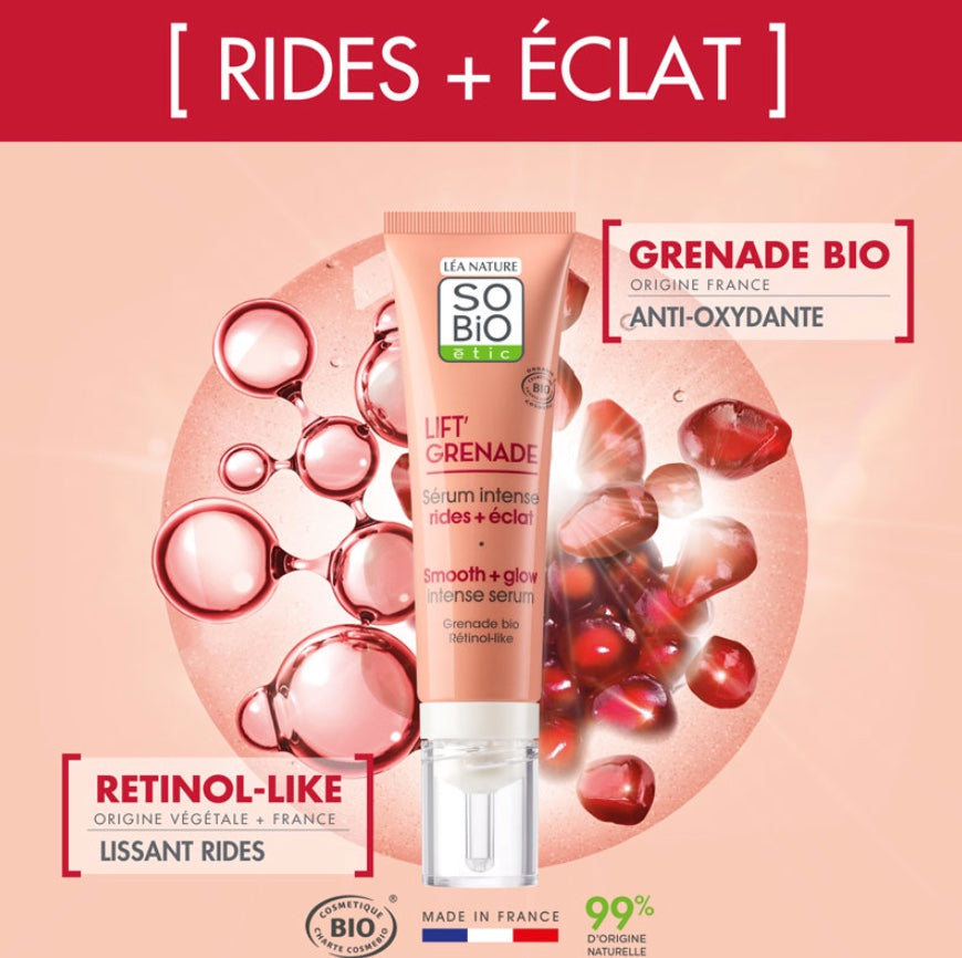 Sérum Antiarrugas Intenso + Luminosidad So'BioSérum Antiarrugas Intenso + Luminosidad Lift Grenade So'Bio