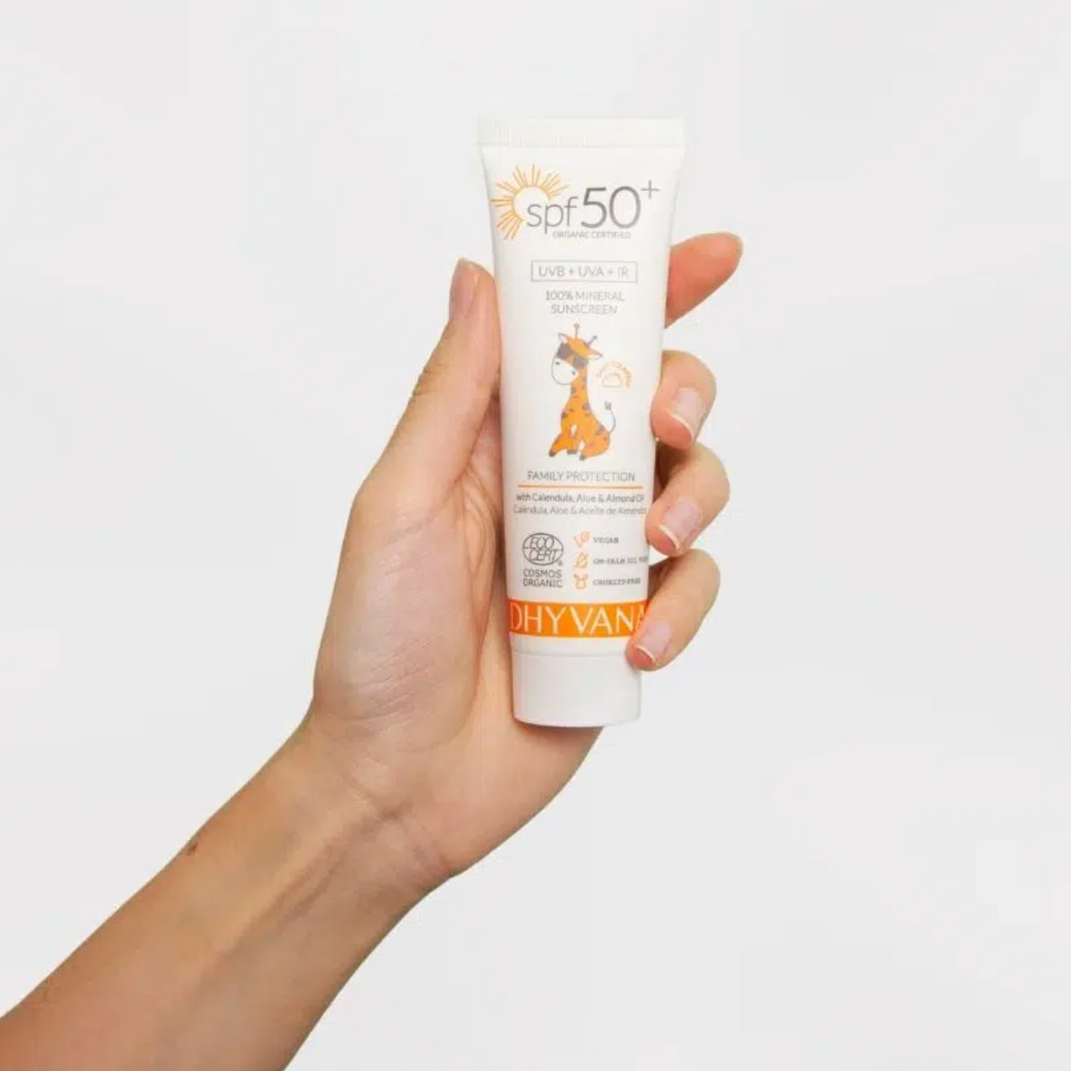 Crema Solar mineral infantil piel atópica SPF50+ Dhyvana