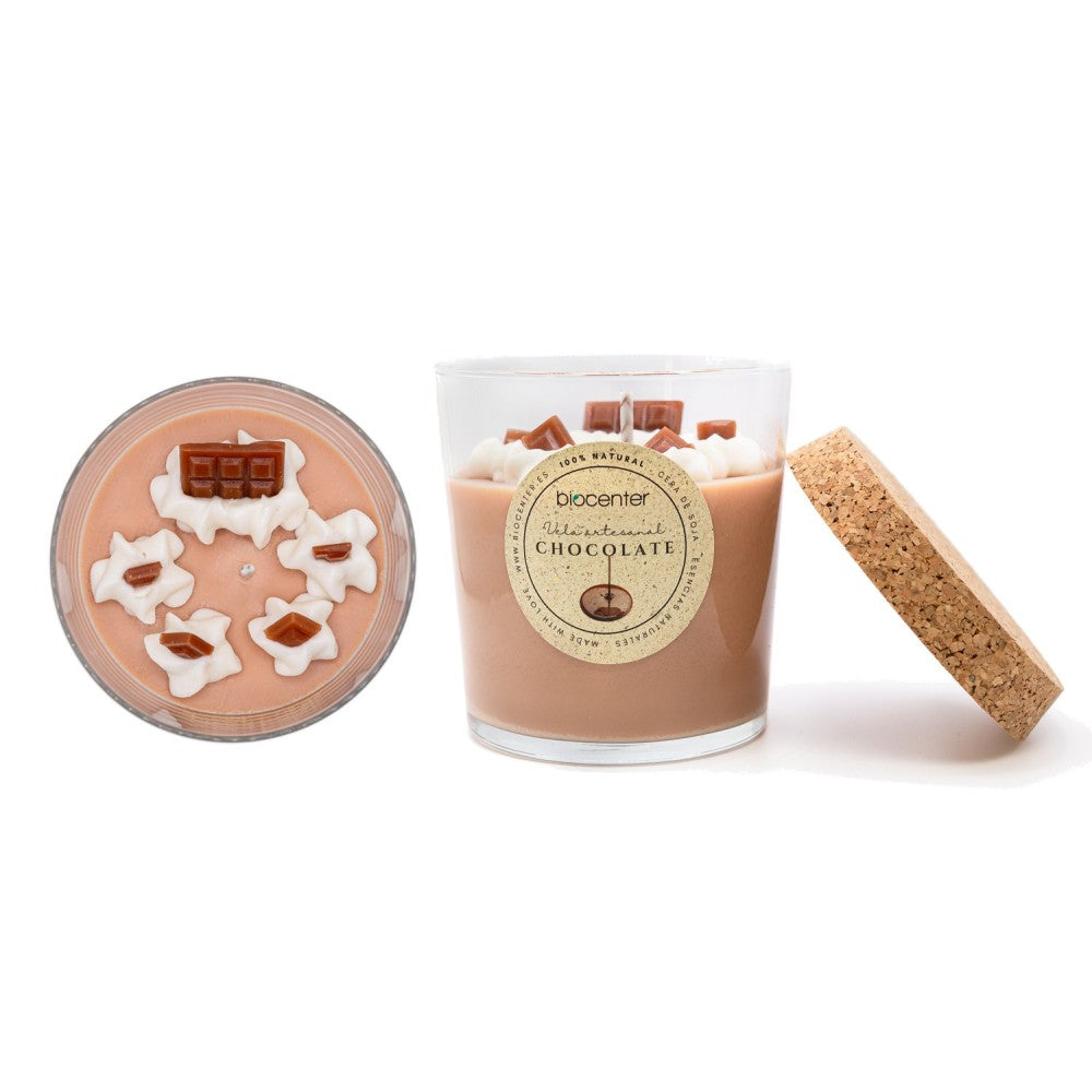 Vela Natural de Cera de Soja Chocolate Biocenter
