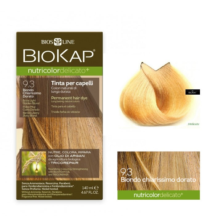Tinte Delicato+ 9.3 - Rubio Muy Claro Dorado Biokap