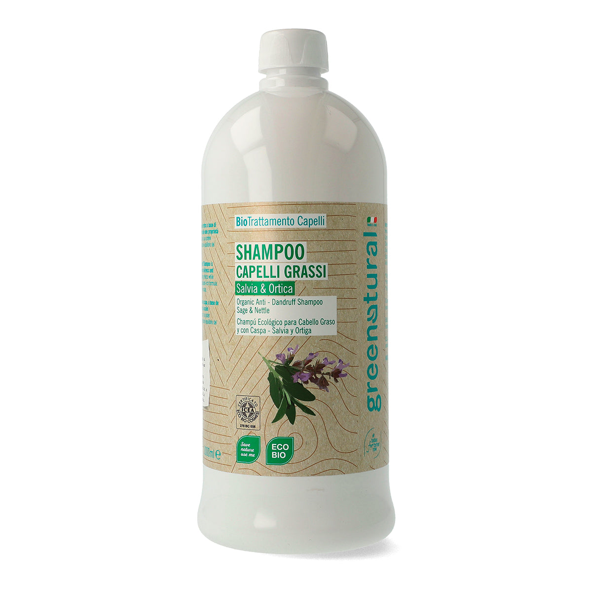 Champú Orgánico Cabello Graso y con Caspa Salvia y Ortiga Greenatural