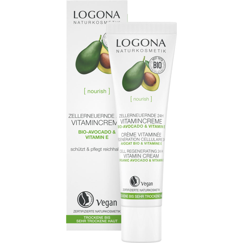 Crema Vitamínica Regeneradora 24h Aguacate & Vitamina E Logona