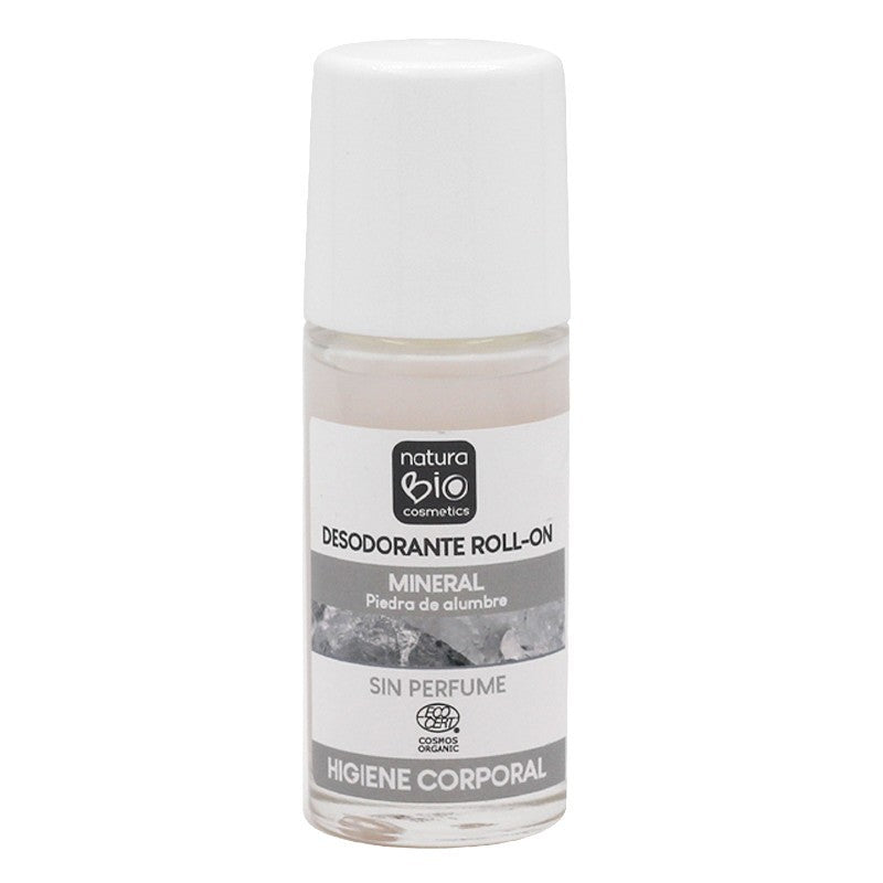 Desodorante Roll-On Mineral Sin Perfume Piedra de Alumbre NaturaBio