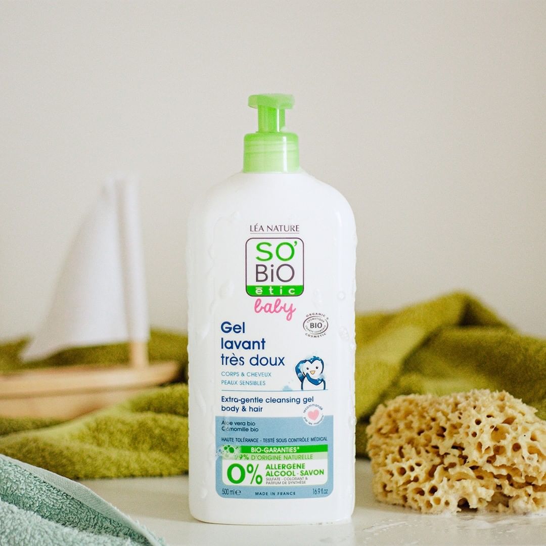 Gel Baño Bebé Cuerpo y Cabello Extrasuave para Bebé So Bio