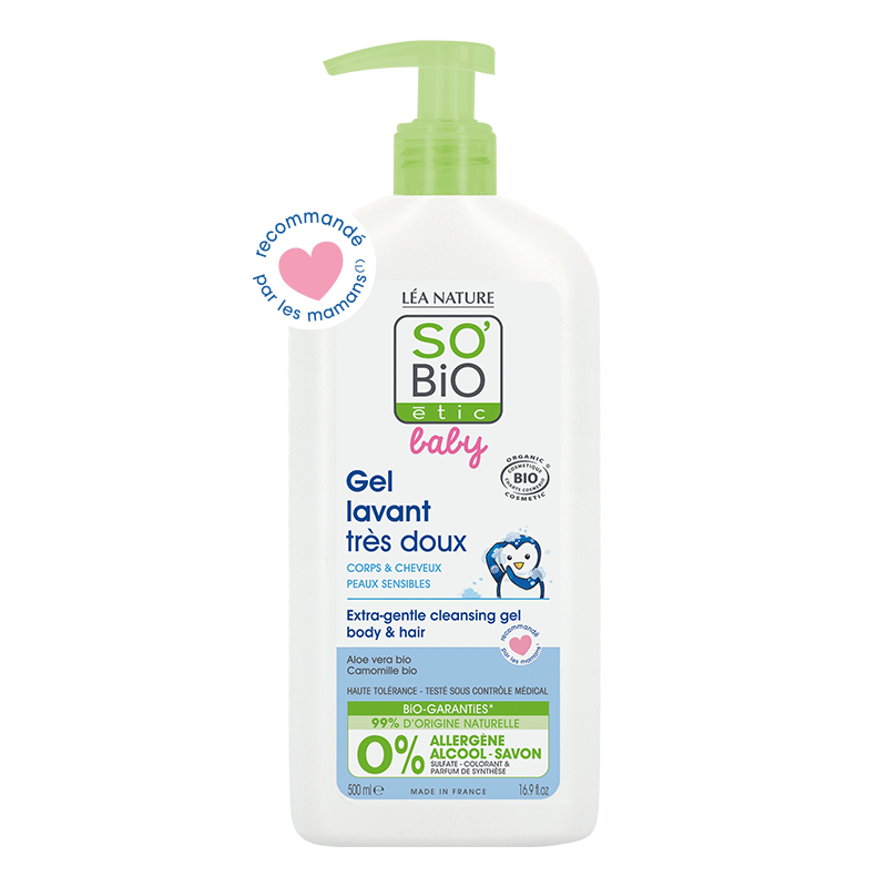 Gel Baño Bebé Cuerpo y Cabello Extrasuave para Bebé So Bio