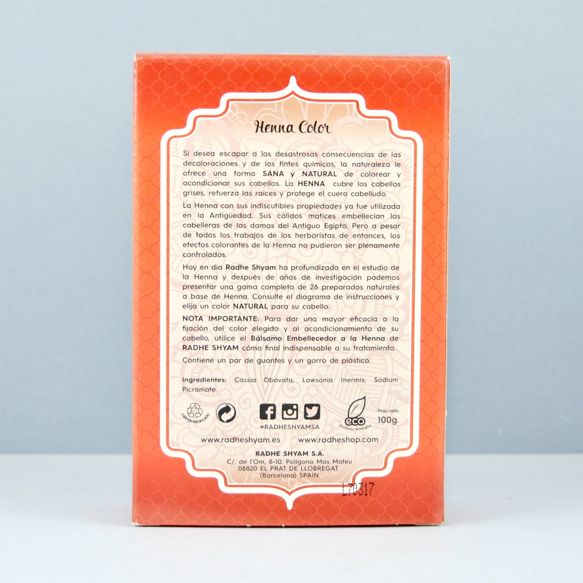 Henna Color Caoba en Polvo Eco Radhe Shyam