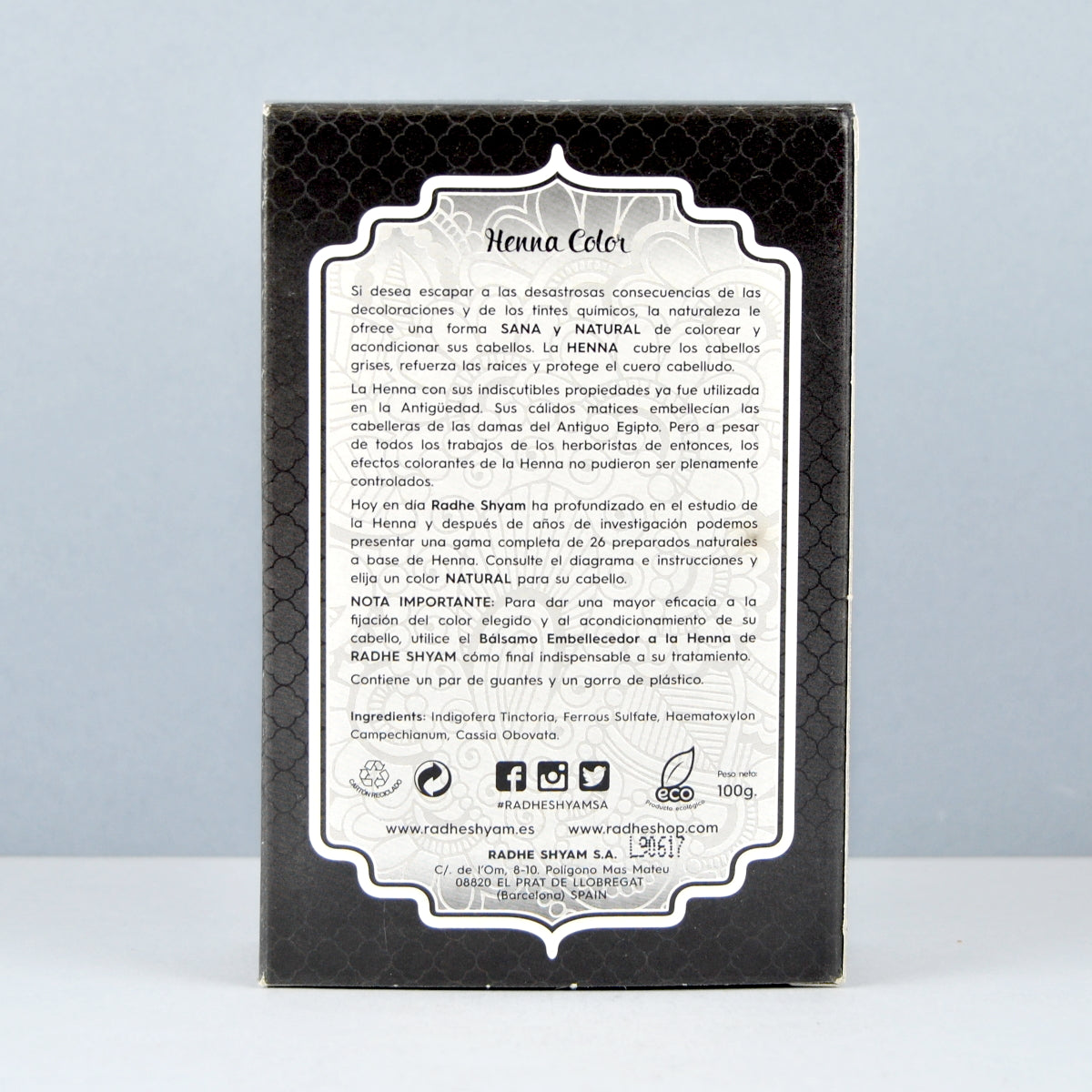 Henna Color Negro en Polvo Eco Radhe Shyam