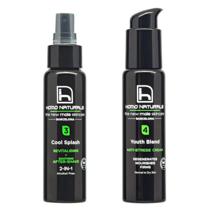 Spray Revitalizante After-Shave + Crema Anti-Stress Homo Naturals