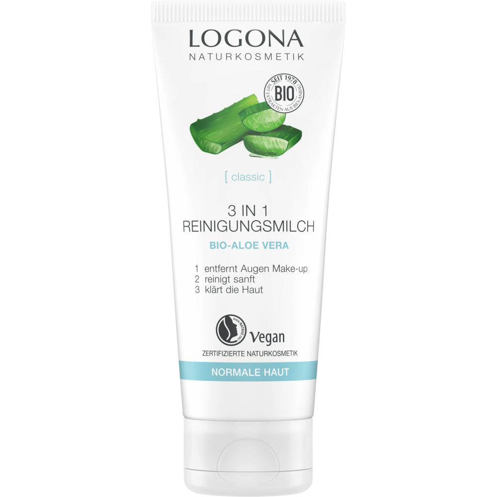 Leche Limpiadora Facial 3 en 1 Aloe Vera y Rosas Bio Logona 100 ml