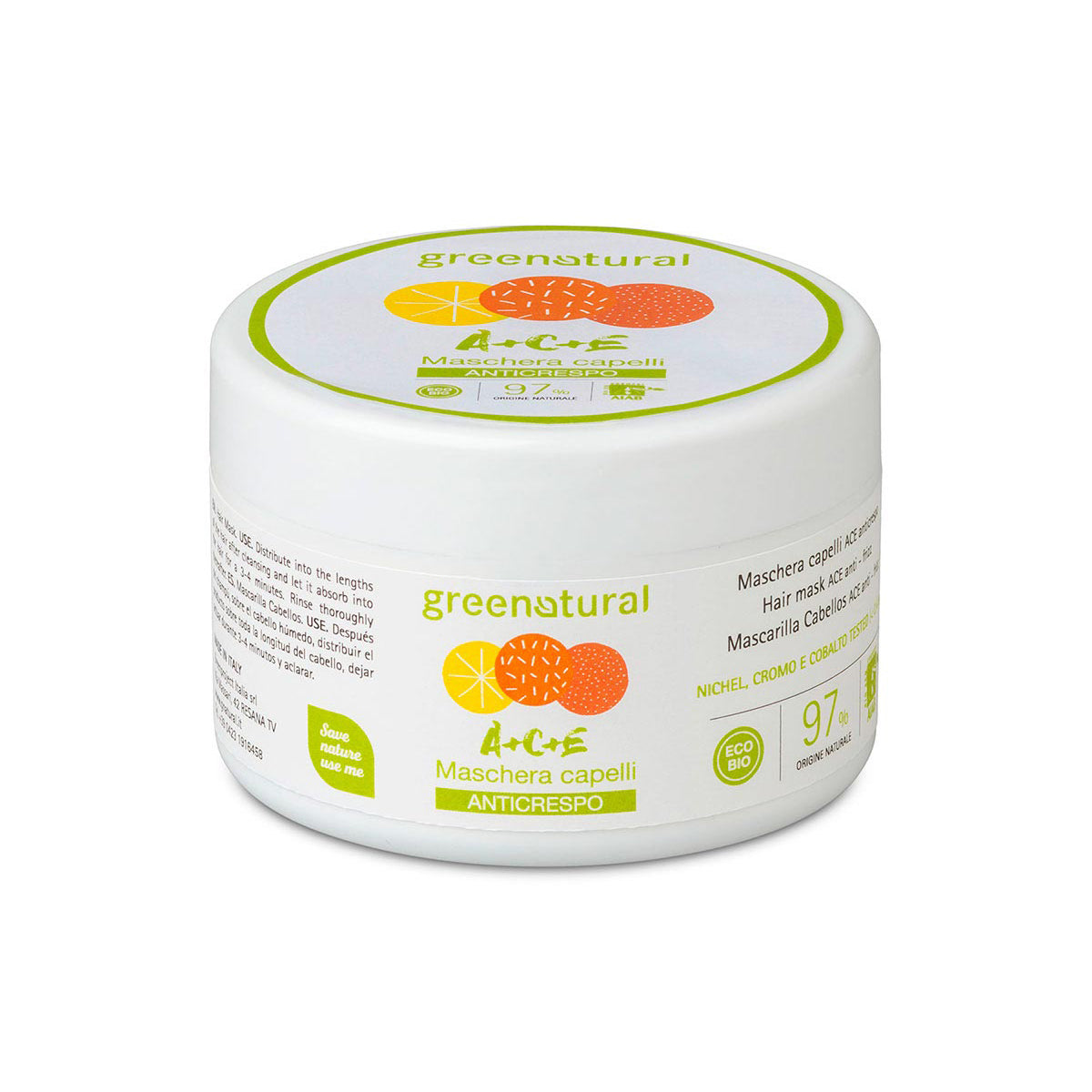 Mascarilla antiencrespamiento Multivitaminas ACE – ECOBIO 200 ml Greenatural