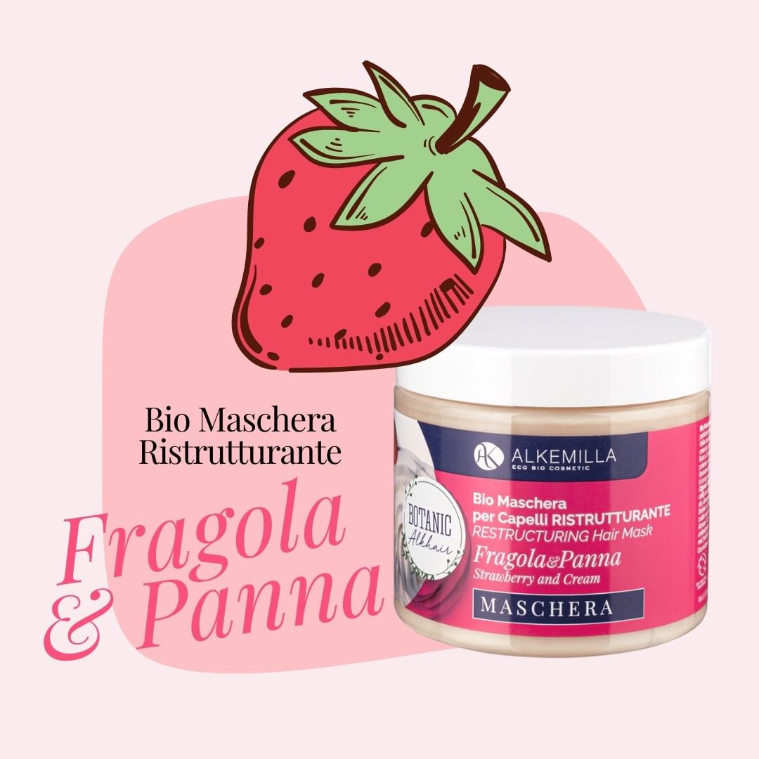 Mascarilla Reparadora para el Cabello Fresas con Nata Alkemilla