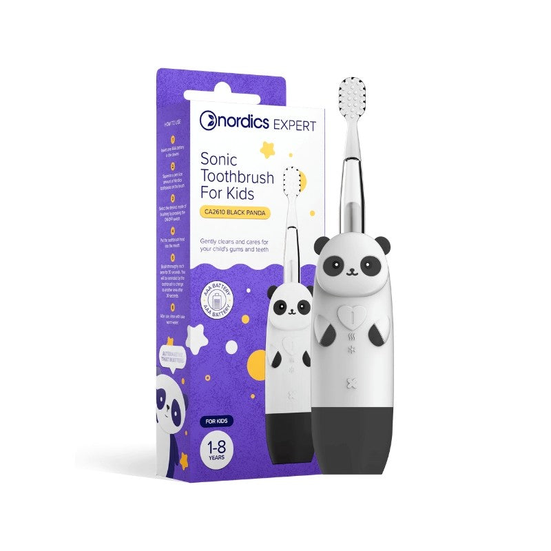 Cepillo Eléctrico Sónico Infantil Panda Negro Nordics