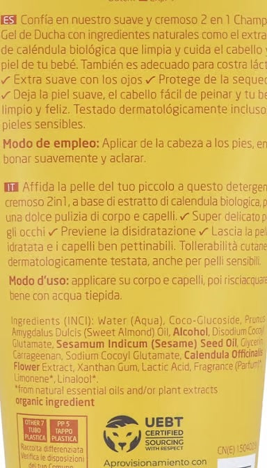 Champú Gel Ducha Caléndula Bebé Weleda