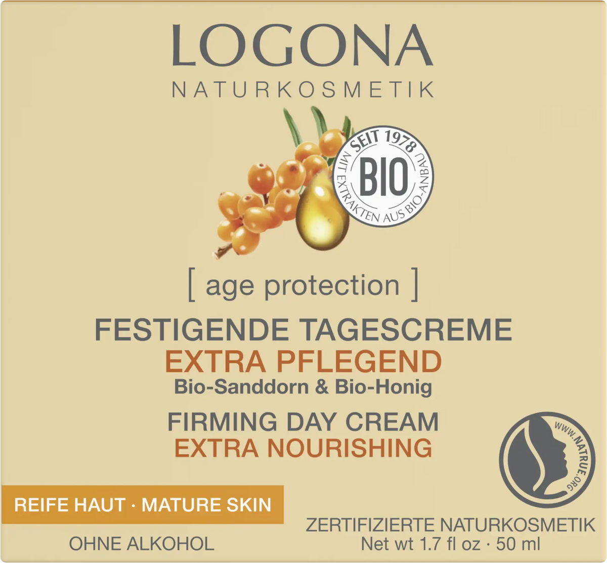 Crema de Día Reafirmante Ultra Nutritiva Age Protection Logona
