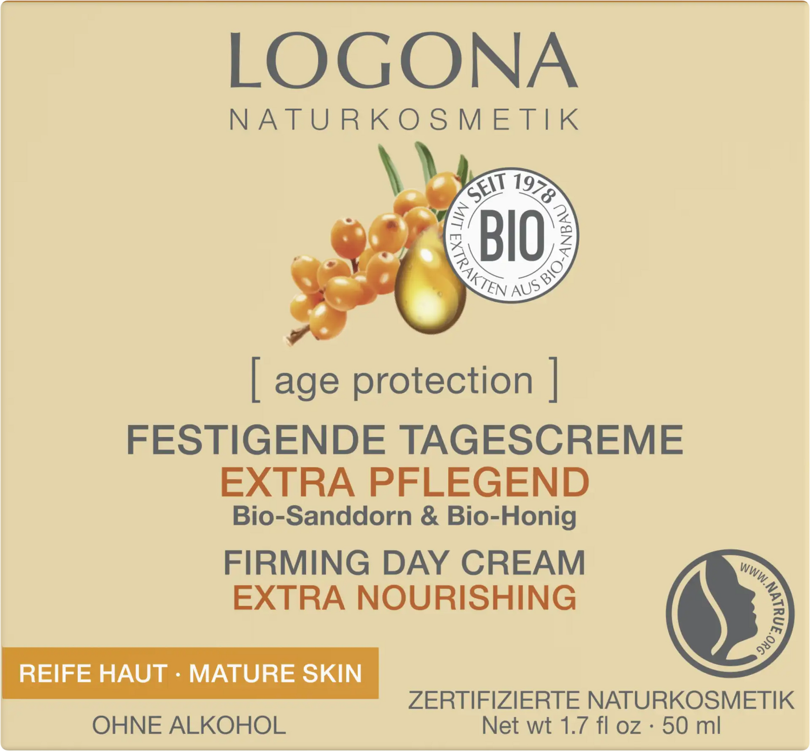 Crema de Día Reafirmante Ultra Nutritiva Age Protection Logona