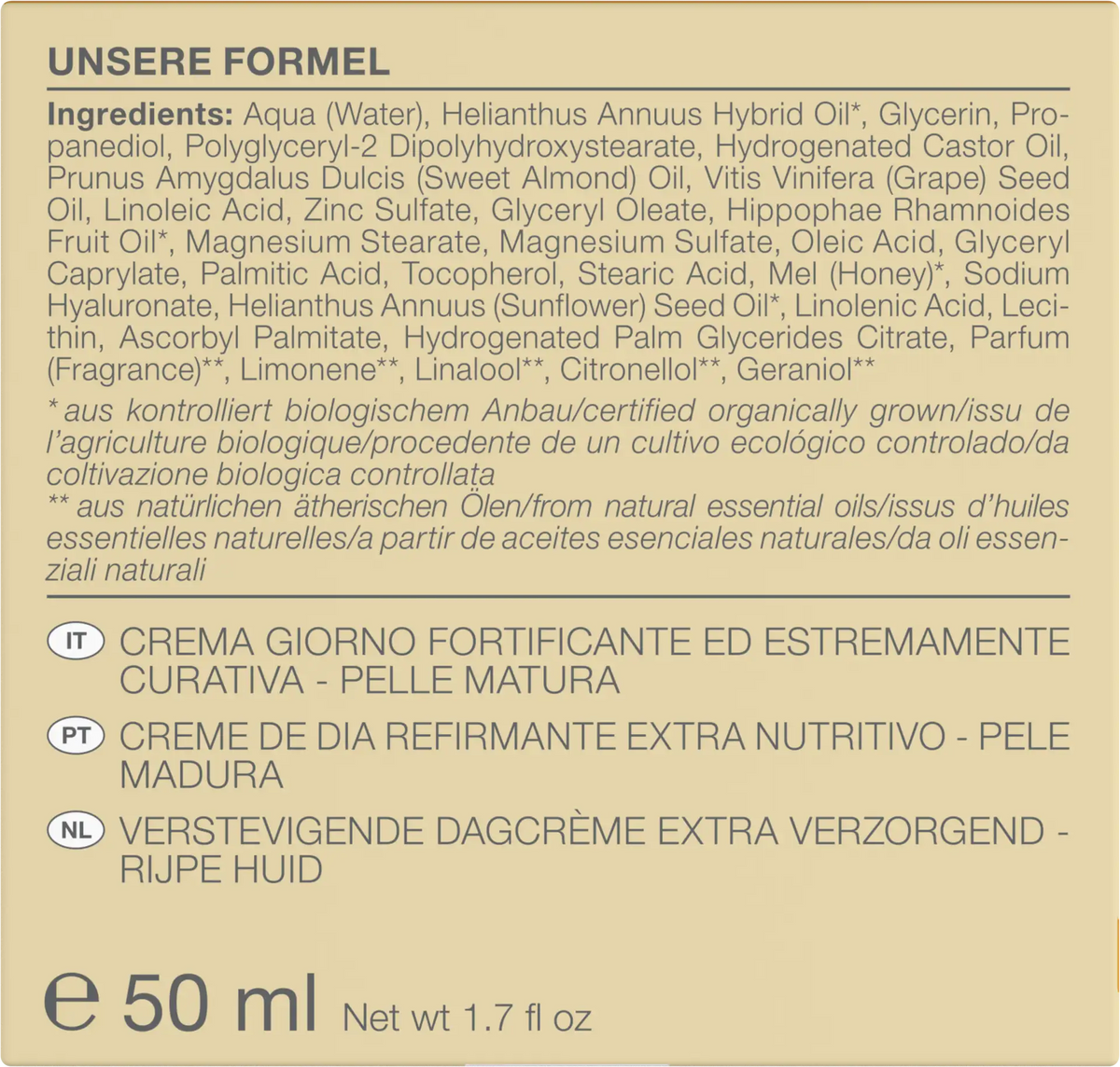 Crema de Día Reafirmante Ultra Nutritiva Age Protection Logona