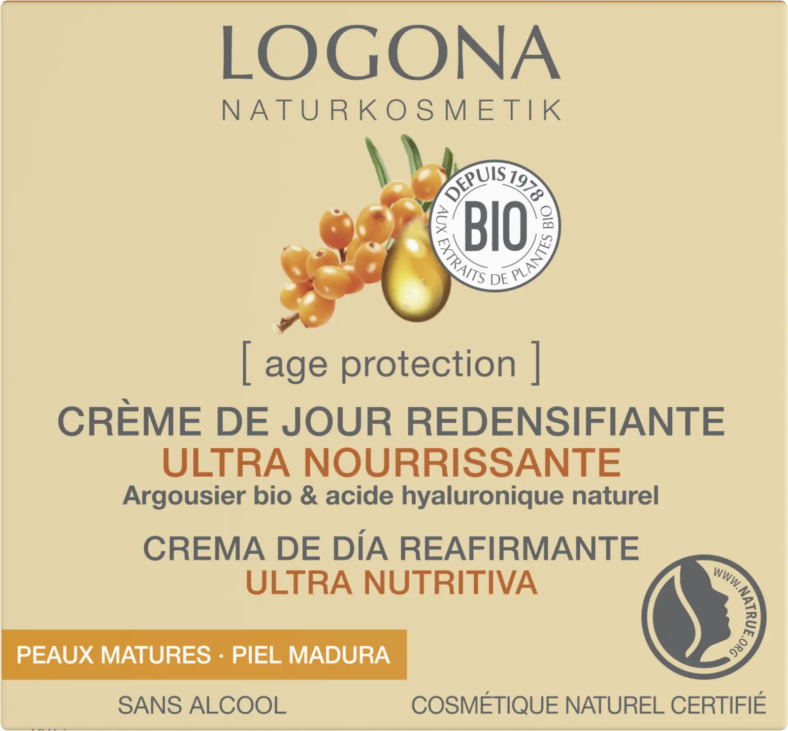 Crema de Día Reafirmante Ultra Nutritiva Age Protection Logona