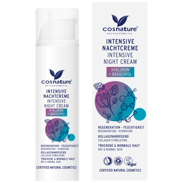 Crema de Noche Intensiva con Ácido Hialurónico y Bakuchiol Cosnature