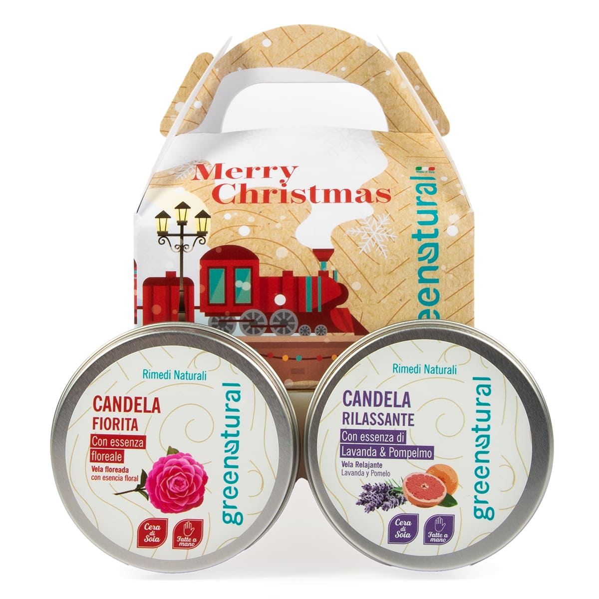 Kit con 2 velas Aromáticas de Cera de Soja Greenatural