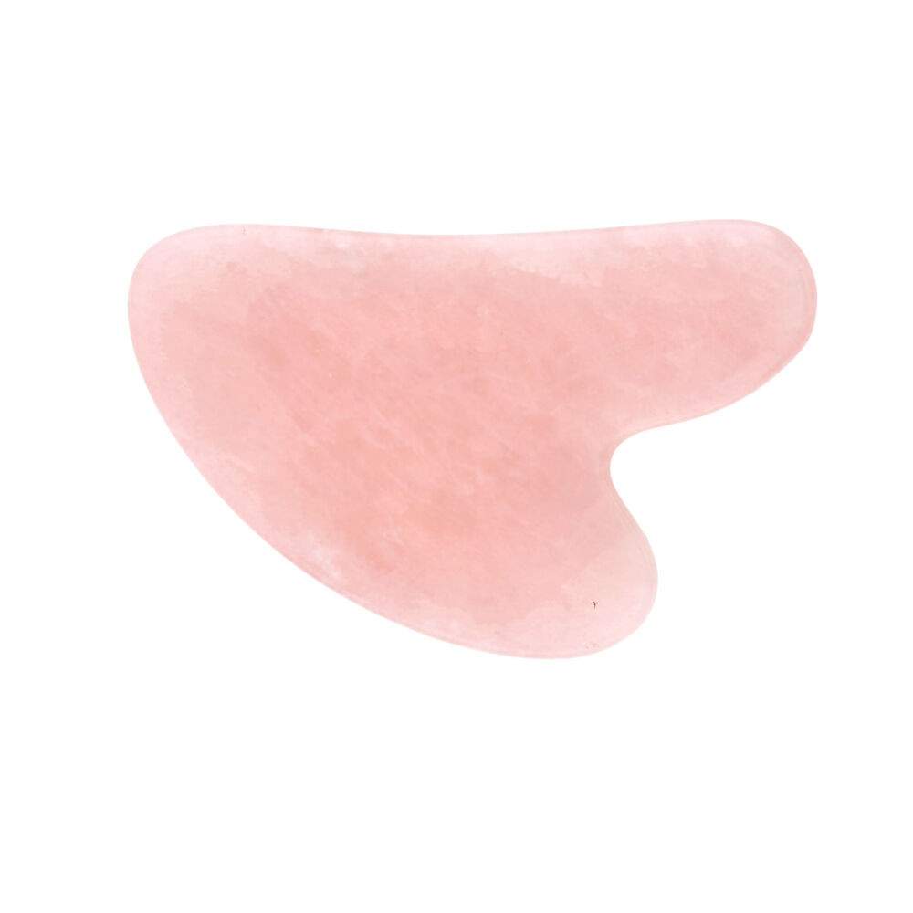 Masajeador Gua Sha de Cuarzo Rosa