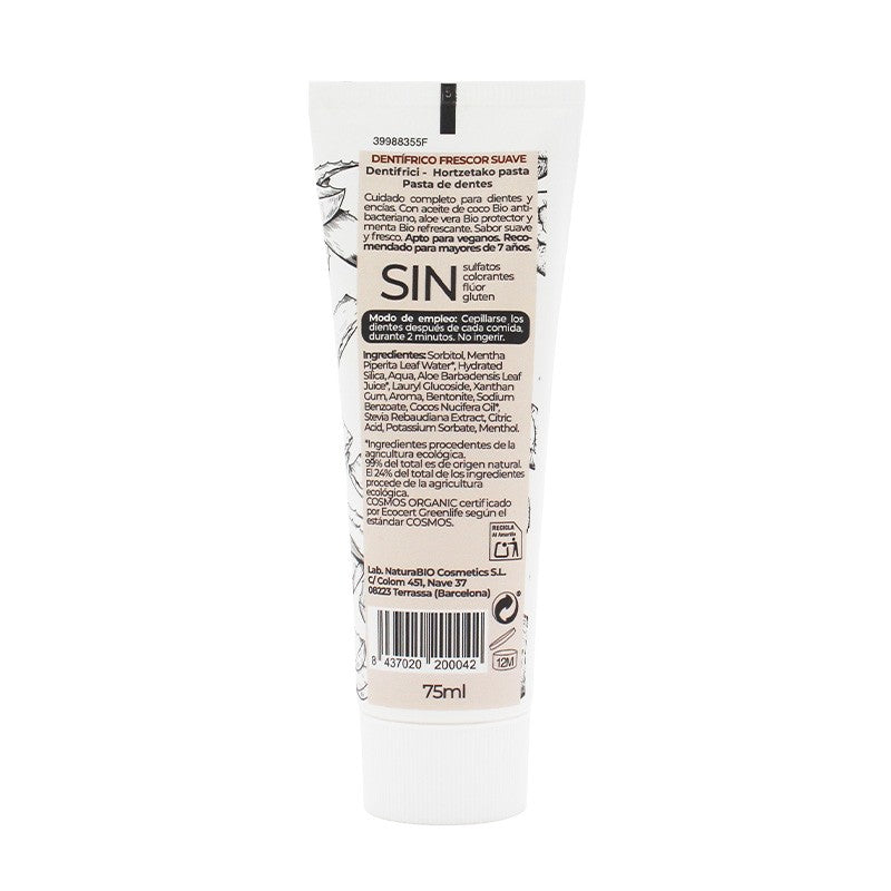 Pasta de Dientes Frescor Suave con Coco y Aloe Vera NaturaBio