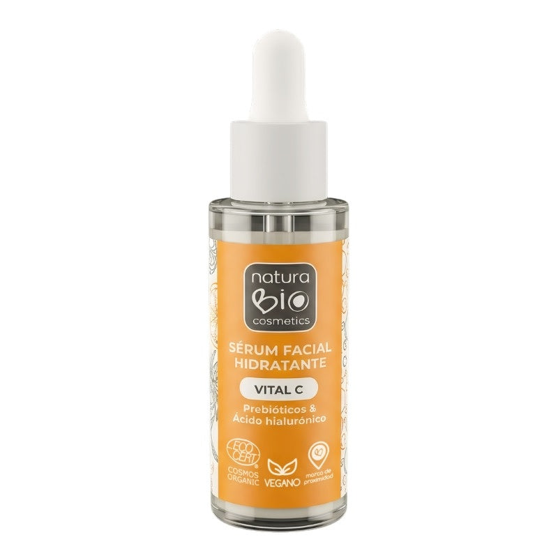 Sérum facial hidratante Vital C prebióticos & ácido hialurónico NaturaBIO Cosmetics