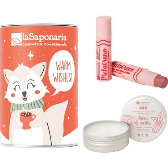 Set Regalo Hucha Zorro Ártico - Kit Manos y Labios La Saponaria