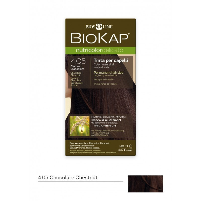 Tinte Castaño Chocolate 4.05 - Nutricolor Delicato Biokap