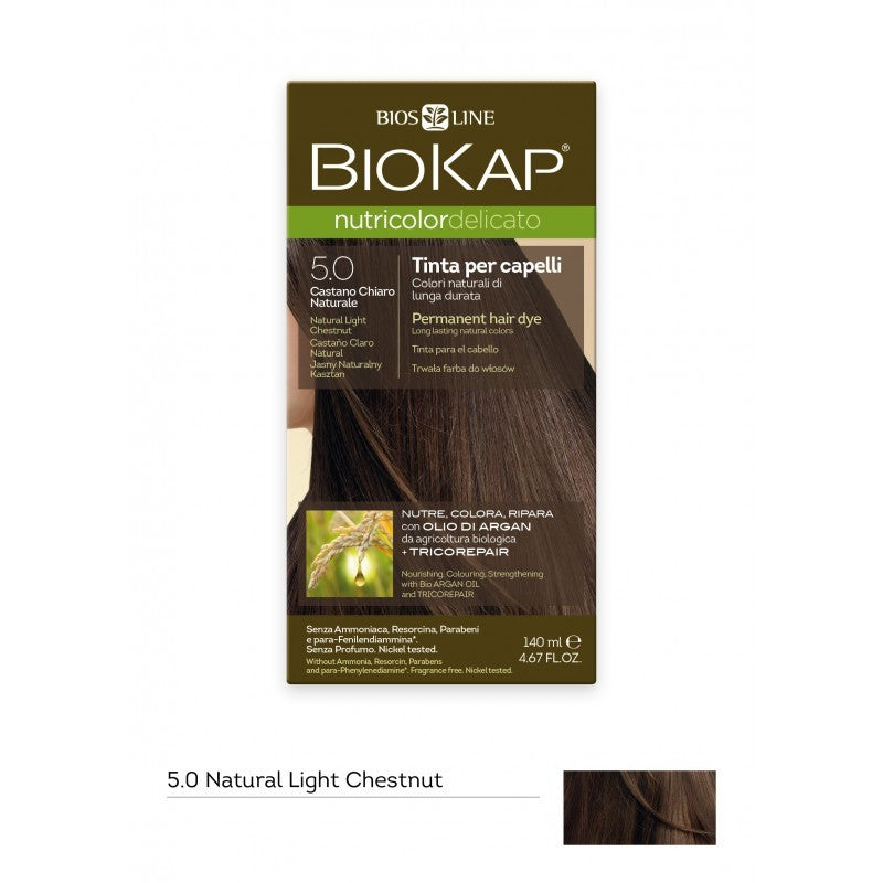 Tinte Castaño Claro Natural 5.0 - Nutricolor Delicato Biokap
