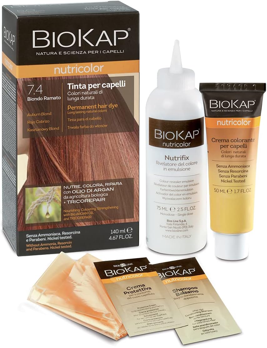 Tinte Rojo Cobrizo 7.4 - Nutricolor Biokap
