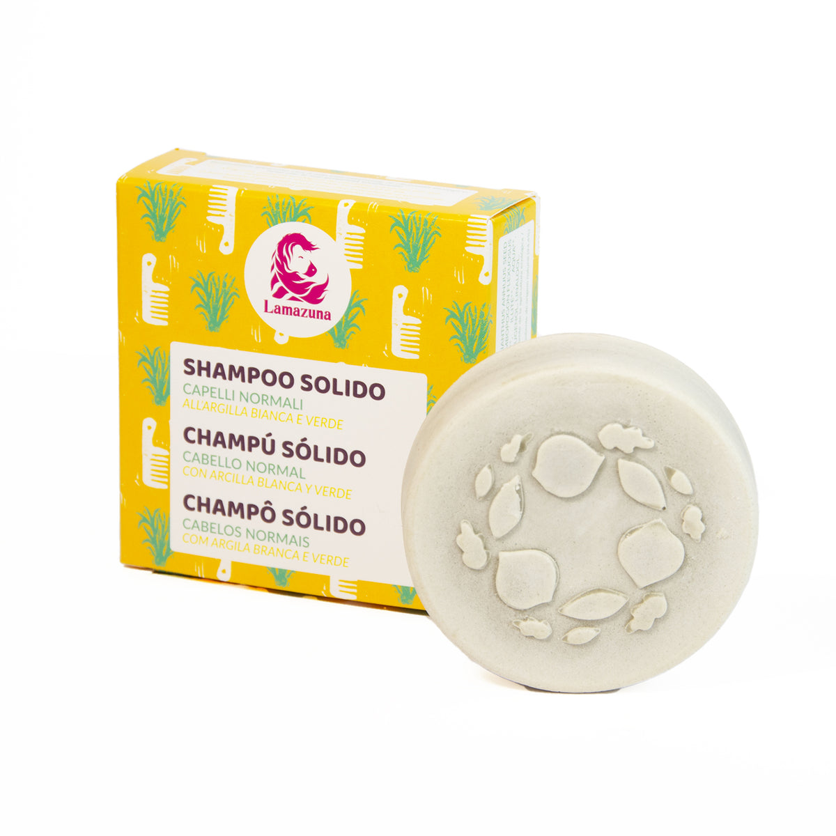 Champú Sólido Cabello Normal Arcilla Blanca y Verde Lamazuna